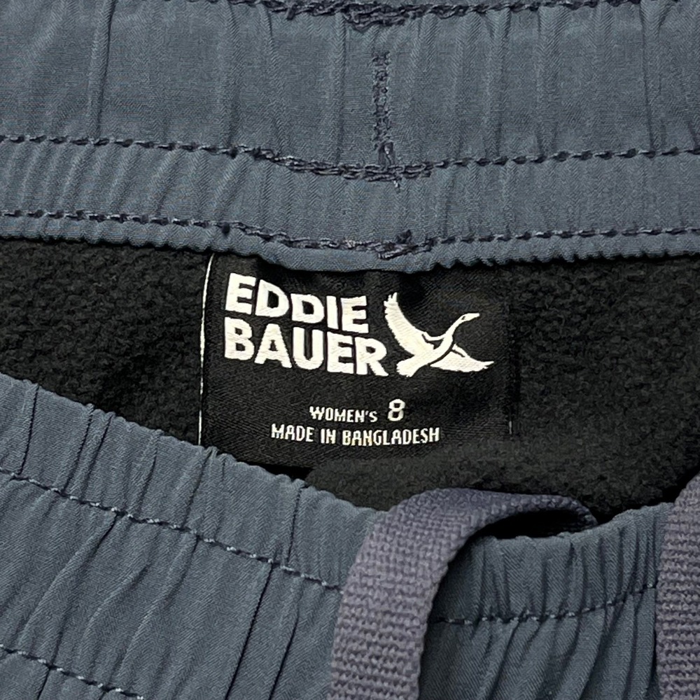 Eddie Bauer Womens 8 Fleece Lined JoggerPants Gray Elastic Waist C3497199 31
